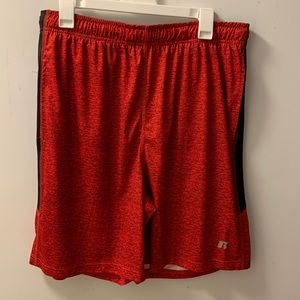 Russel Red and black training shorts